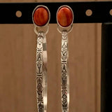 Vintage onyx Boho chic Naušnice
