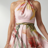 Amiela™ | Vestido Maxi Halter con Estampado Floral Grande