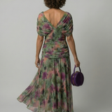 Calena™ | Vestido Midi Off-Shoulder con Escote Drapeado