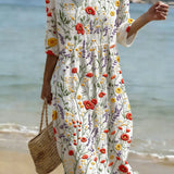 Vestido informal de mujer con estampado floral.