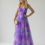 Isela™ | Vestido Maxi Cruzado con Degradado de Color y Tirantes Finos