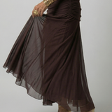 Calena™ | Vestido Midi Off-Shoulder con Escote Drapeado