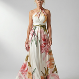 Amiela™ | Vestido Maxi Halter con Estampado Floral Grande
