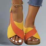 Begoña™ | Sandalia Slingback Colorblock de Cuña Cómoda