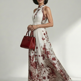 Orlena™ | Vestido Maxi Floral de Manga Larga con Falda Voluminosa