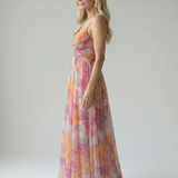 Isela™ | Vestido Maxi Cruzado con Degradado de Color y Tirantes Finos