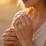 Vintage Multicoloured Cubic Zirconia Ring