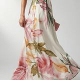 Amiela™ | Vestido Maxi Halter con Estampado Floral Grande