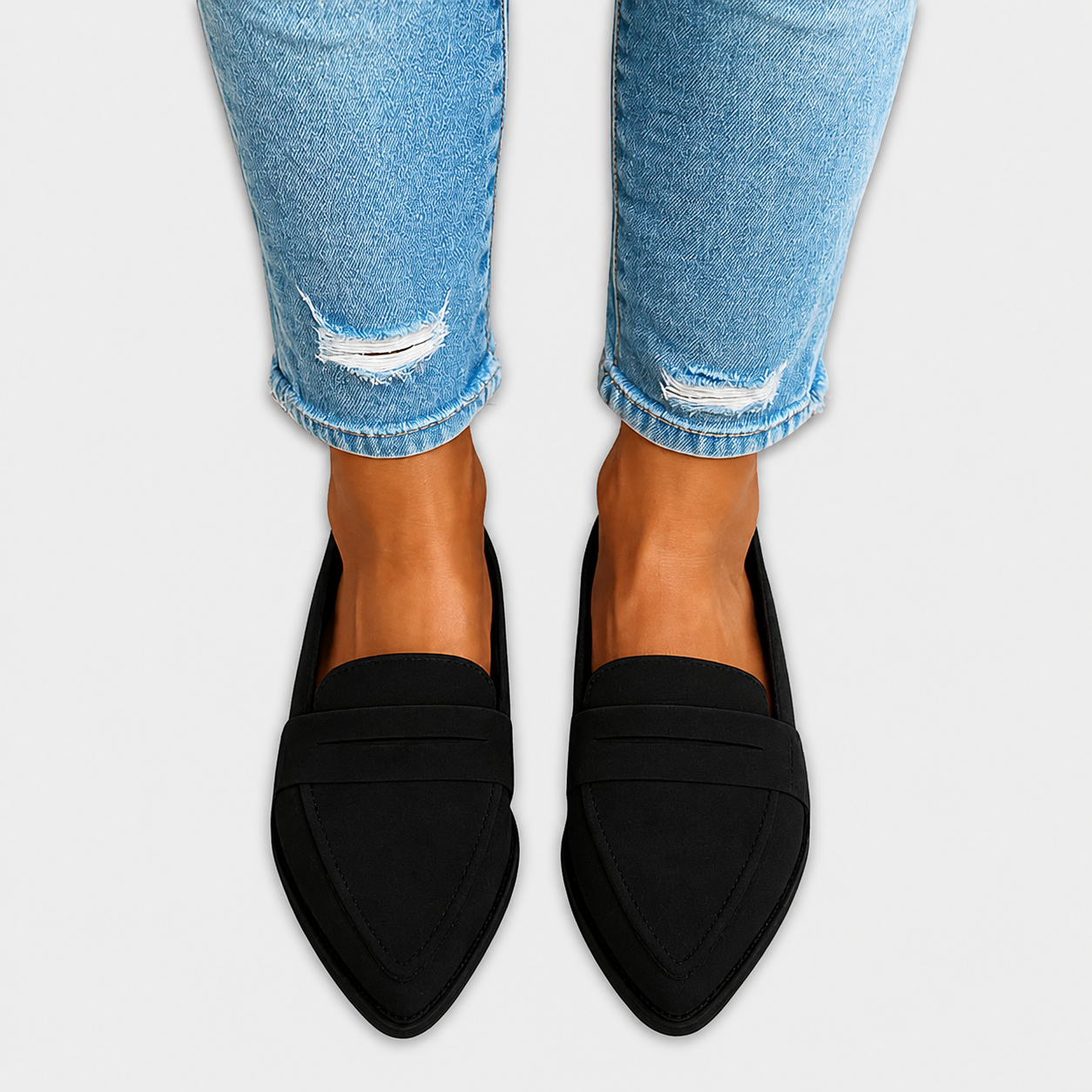 Nazaria™ | Mocasín de Ante Punta Fina