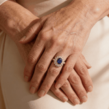 Sparkling Dark Blue Cubic Zirconia Ring