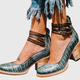 Casilda™ | Botín Vintage de Tacón Bloque con Hebillas