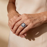 Sparkling Blue Square Ring