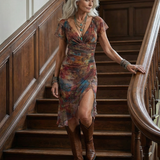 Ainhoa™ | Vestido Midi Halter con Bainha Asimétrica y Abertura Lateral