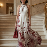 Orlena™ | Vestido Maxi Floral de Manga Larga con Falda Voluminosa