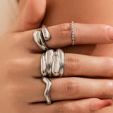 Juego de Anillos de Metal de 4 Piezas