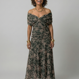 Calena™ | Vestido Midi Off-Shoulder con Escote Drapeado