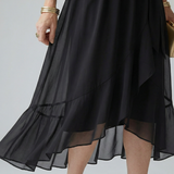 Elvira™ | Vestido Midi Drapeado con Cinturón y Manga Codo