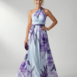Amiela™ | Vestido Maxi Halter con Estampado Floral Grande
