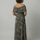 Calena™ | Vestido Midi Off-Shoulder con Escote Drapeado
