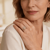 Gold Heart and Crystal Ring