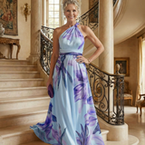 Amiela™ | Vestido Maxi Halter con Estampado Floral Grande