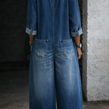 Sabina™ | Mono vaquero off-shoulder de manga larga