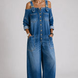 Nicolasa™ | Vestido maxi vaquero con hombros descubiertos
