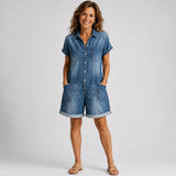 Cayetana™ | Conjunto vaquero camisa y short casual