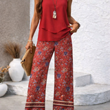 Cayetana™ | Conjunto Boho Top en Capas y Pantalón Floral