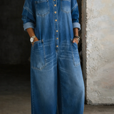 Nicolasa™ | Vestido maxi vaquero con hombros descubiertos