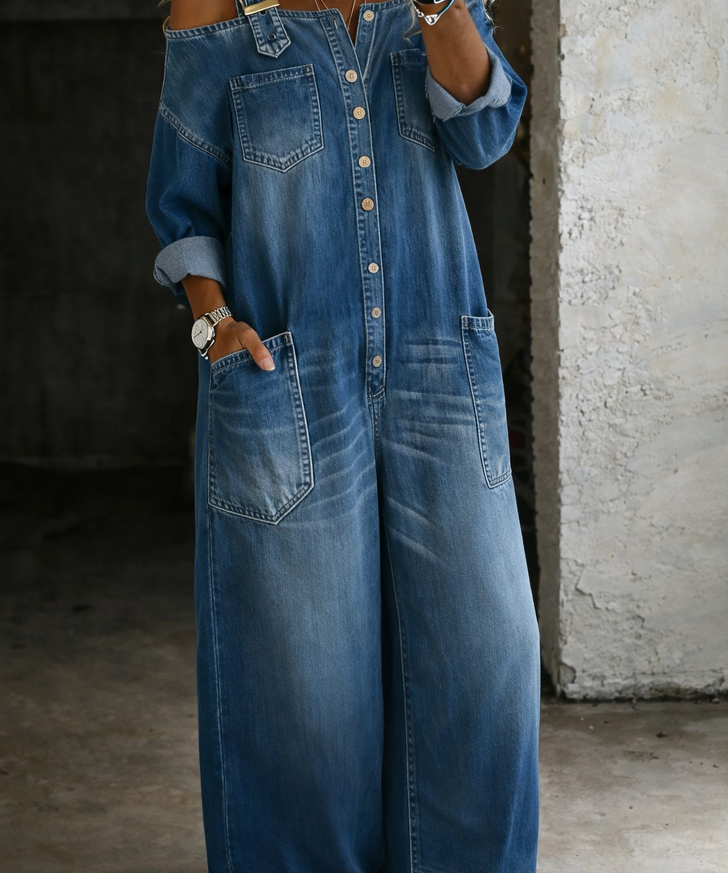 Ludovina™ | Camisa vaquera oversize de manga larga