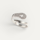 Silver Cross and Zircon Ring