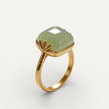 Adjustable Vintage Gold Green Jade Ring