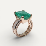 Gold Sparkling Green Stone Ring