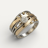 Vintage Gold Cubic Zirconia Inlay Ring