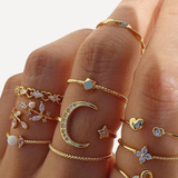 Silver and Gold Ring Set (10 Pairs)