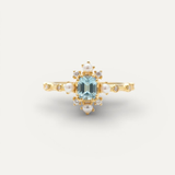 Vintage Sky Blue Pearl Ring
