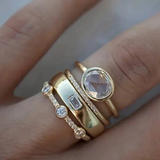 Vintage Gold Cubic Zirconia Ring Set