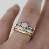 Vintage Gold Opal Ring Set