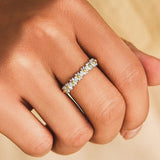 Silver and Hand Painted Enamel Daisy Ring