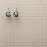 Multicoloured Stone Flower Earrings