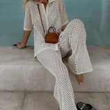 Zenaida™ | Conjunto Crochet Rayas Kimono y Pantalón