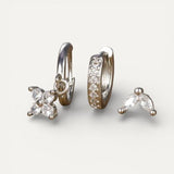 Diamond Flower Earring Set
