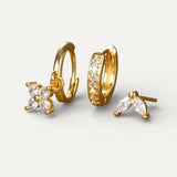 Diamond Flower Earring Set