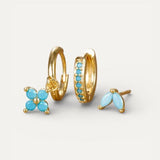 Diamond Flower Earring Set