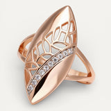 Elegant Gold Double Point Sparkling Ring