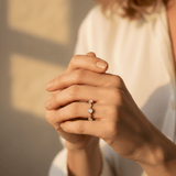 Classic Adjustable Round Gold Crystal Ring