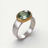 Vintage Green Round Stone Ring