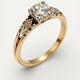 Vintage Delicate Gold Cubic Zirconia Ring