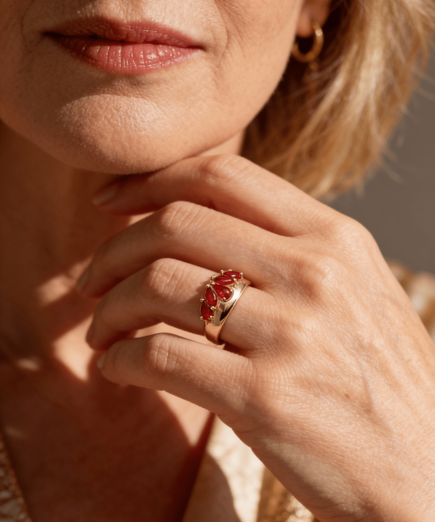 Elegant Red Crystal Ring